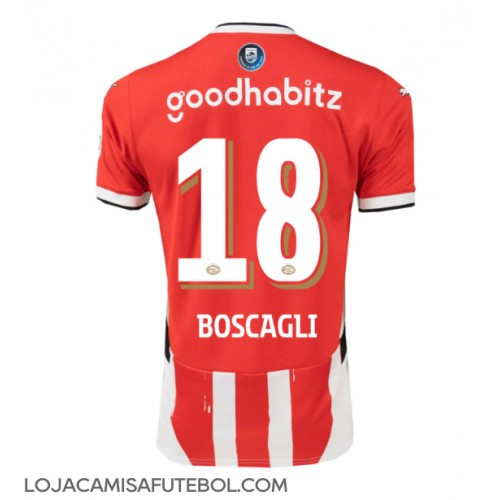 Camisa de Futebol PSV Eindhoven Olivier Boscagli #18 Equipamento Principal 2024-25 Manga Curta